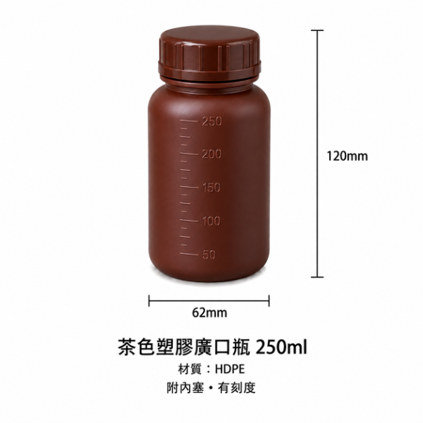 茶色塑膠廣口瓶(TF04)